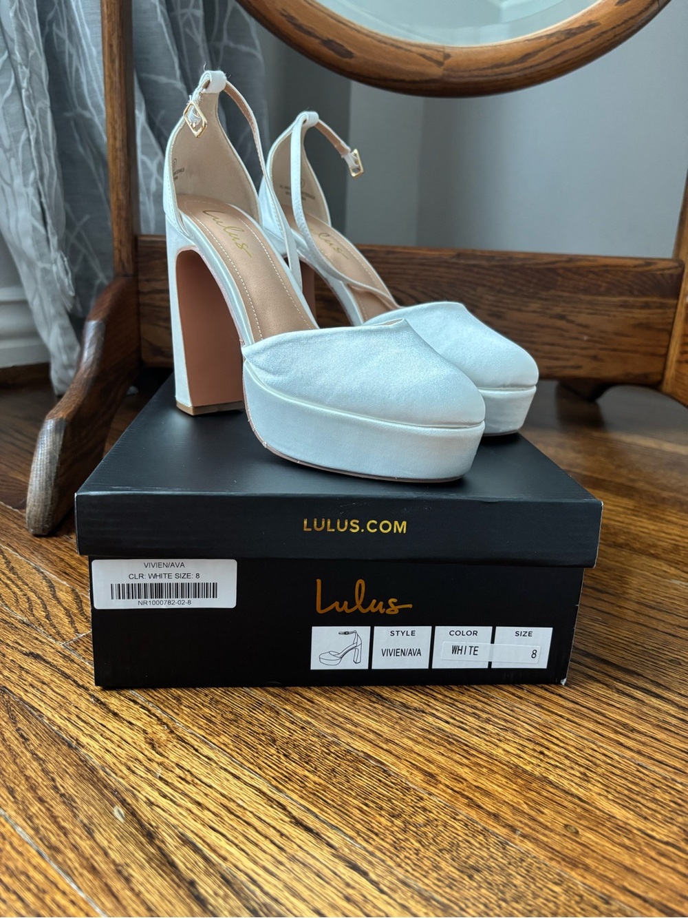Lulu's White Vivienava Platform Block Heel Sandals
